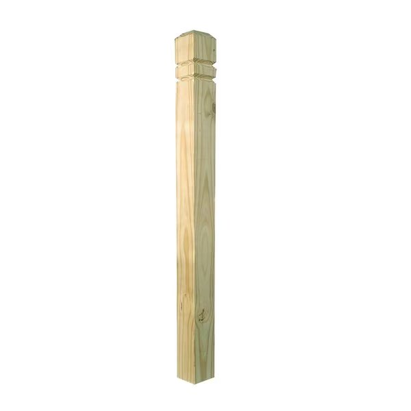 4 in. X 4 in. W X 4.5 ft. L Southern Yellow Pine Double V-Groove Deck Post #2/BTR Grade, Prowood, Mfr#: 231685